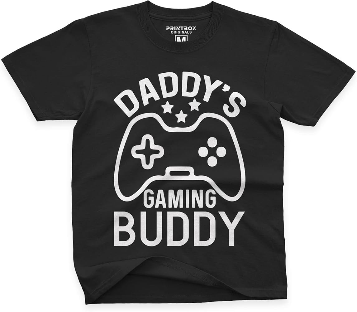 Funny Gaming Tshirt for Boys Top, Girls T Shirts Cute Gamers, Daddys Gaming Buddy