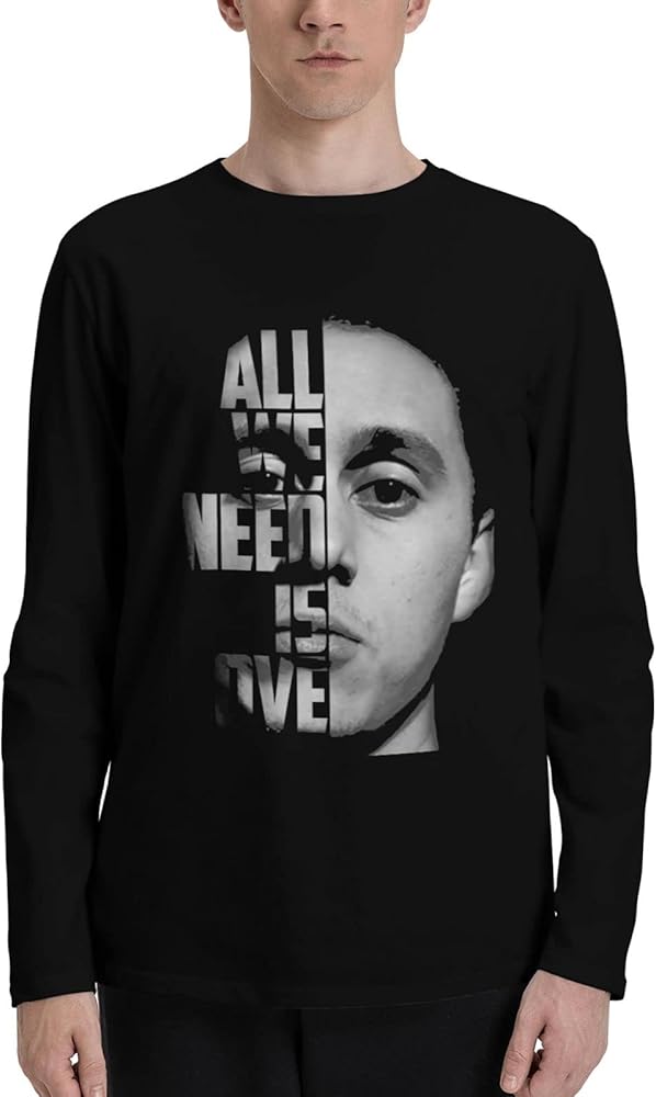 Canserbero Long Sleeve T Shirts Man's Fashion Cotton Tops Crew Neck Shirts