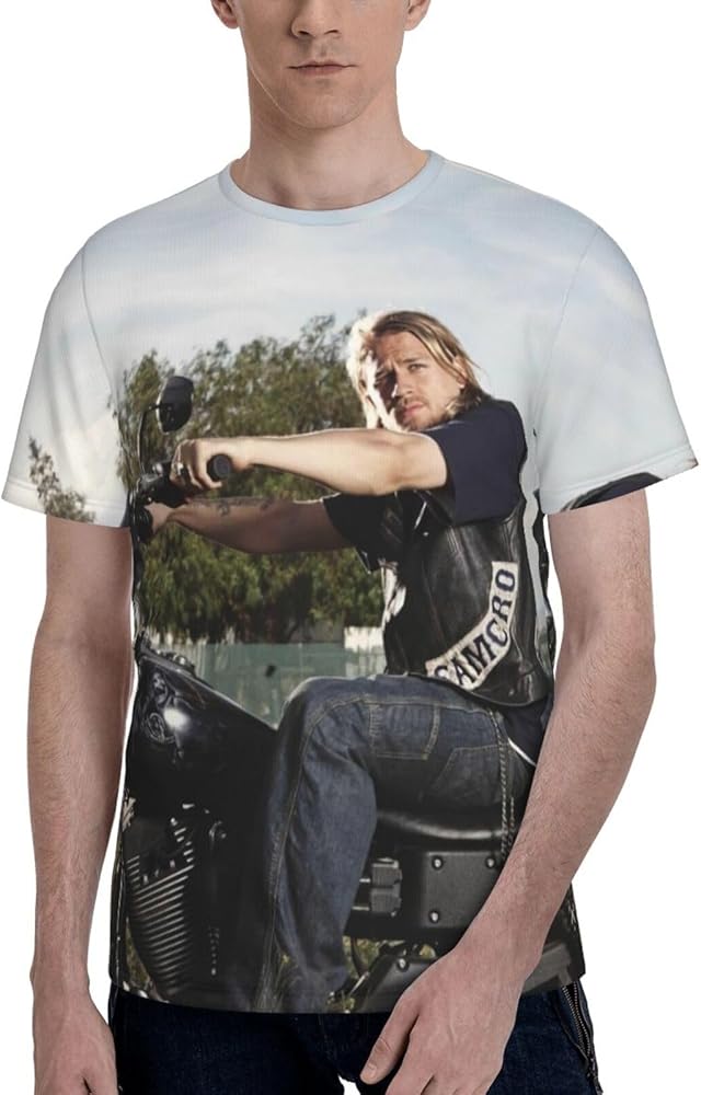 Charlie Hunnam T Shirt Mens Summer Fashion Casual Crew Neck Short Sleeve Cotton Tee Top