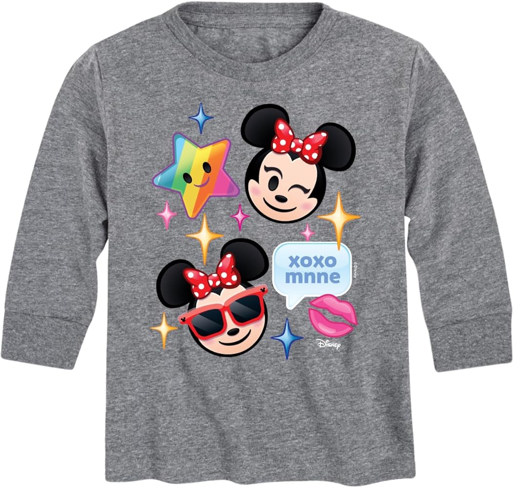 Disney - Minnie Assorted Symbols - Toddler and Youth Long Sleeve Graphic T-Shirt