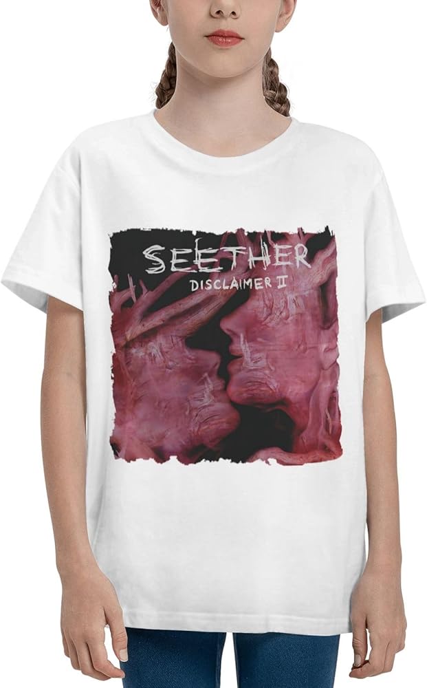 Seethers Shirt Boy's Girl's T Shirts Short Sleeve Graphic Tees Summer Casual Crewneck Tops White