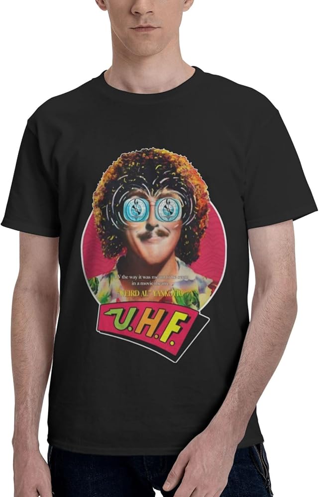 Rock Band T Shirts Weird Al Yankovic Man's Summer Cotton Tee Crew Neck Short Sleeve Clothes Black