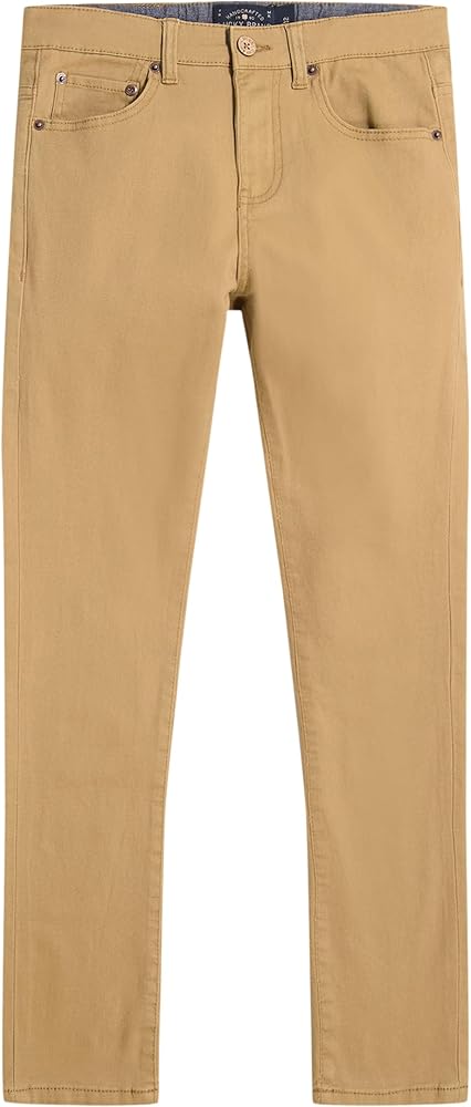 Lucky Brand Boys' Stretch Twill Pants, 5-pocket Style, Zipper Fly & Button Closure