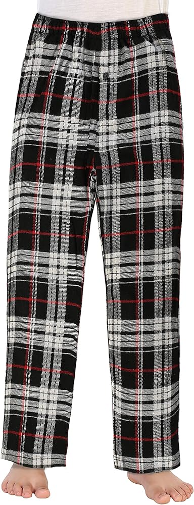 Gioberti Boys Flannel Lounge Pajama Pants - Yarn Dye Brushed with Elastic Waist