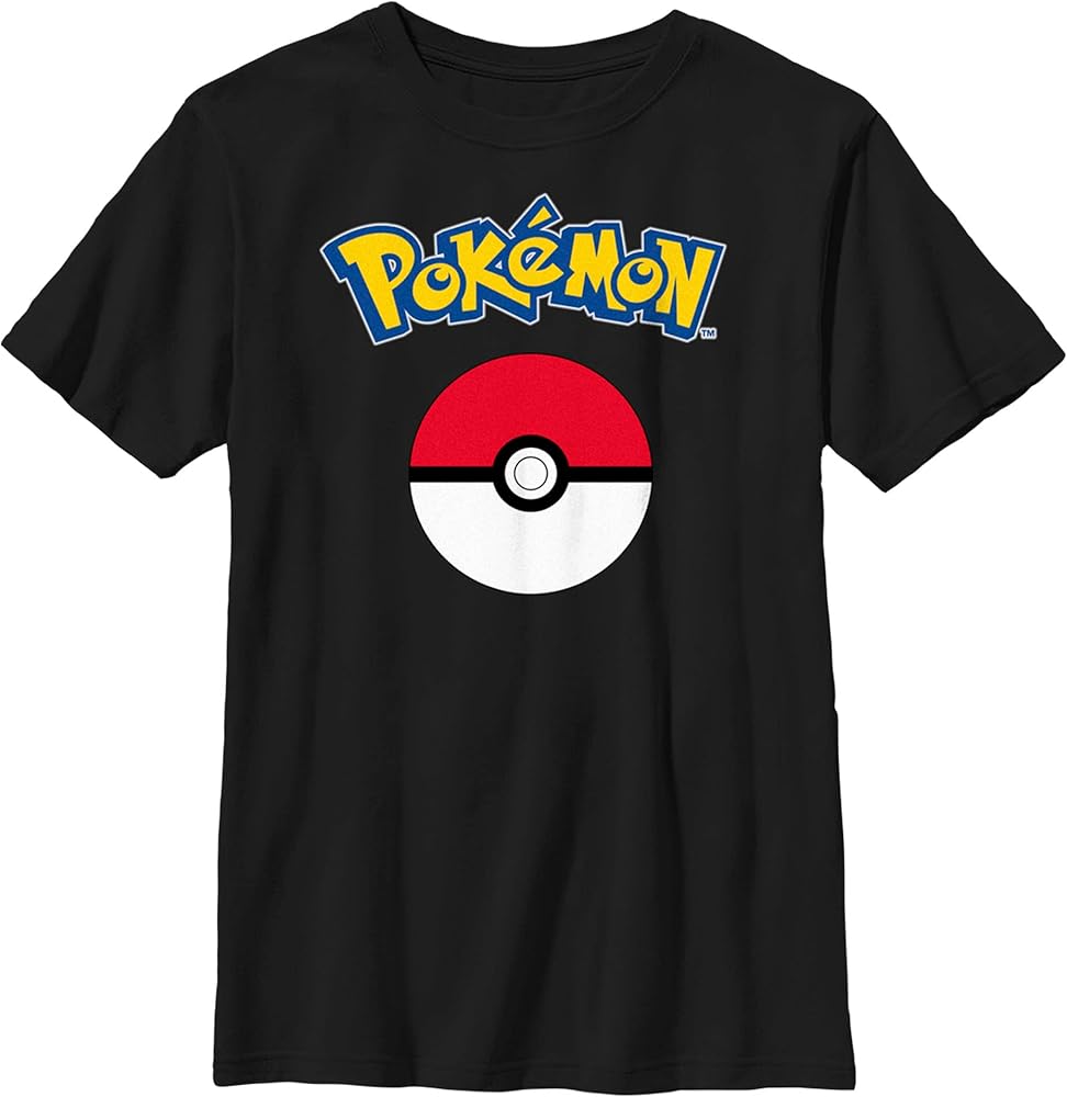 Pokemon Kids Logo Outline Boys Short Sleeve Tee Shirt