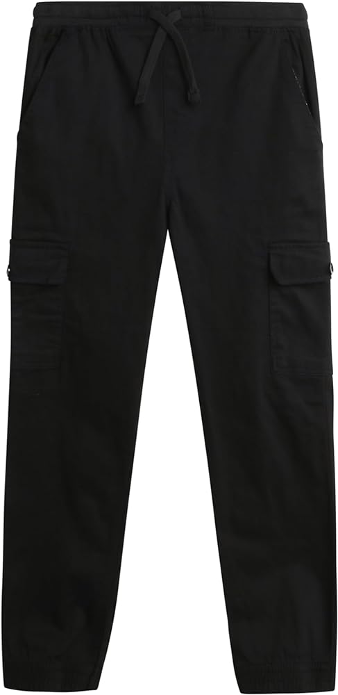 Boys' Cargo Pants - Casual Stretch Twill Jogger Pants - Cargo Pocket Pants for Boys (8-16)