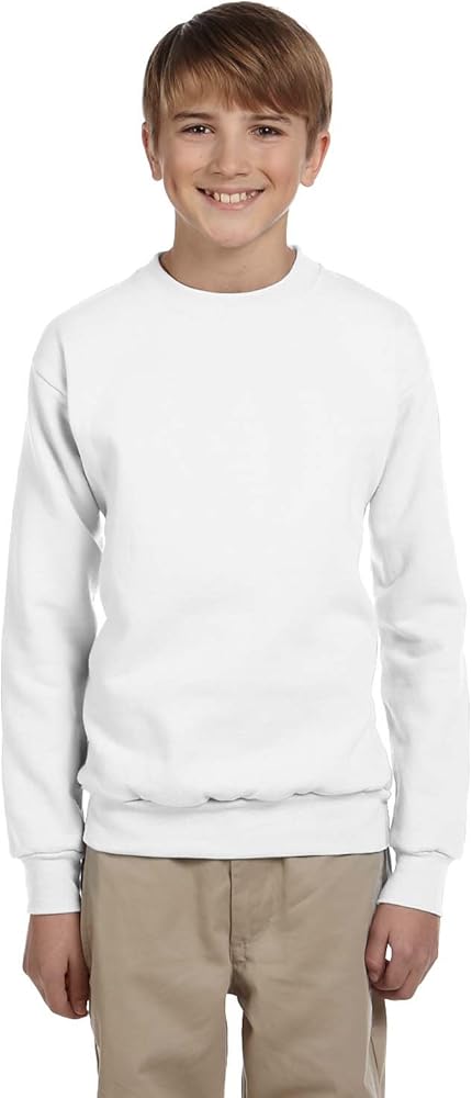 Hanes Boy's Big Cotton Crewneck Fleece Closure Sweatshirt