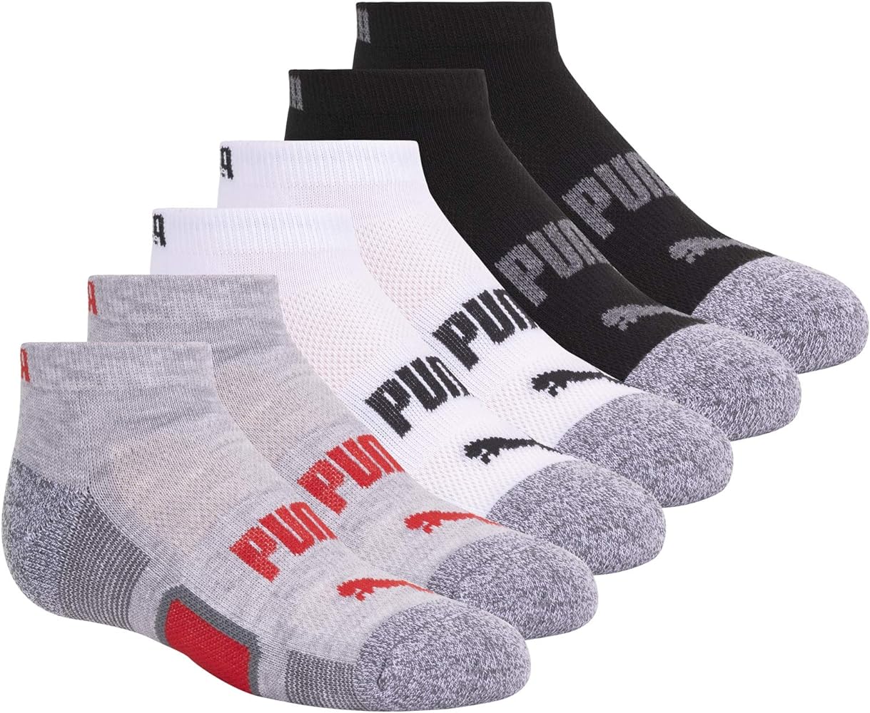 PUMA Kids' 6 Pairs Low Cut Socks