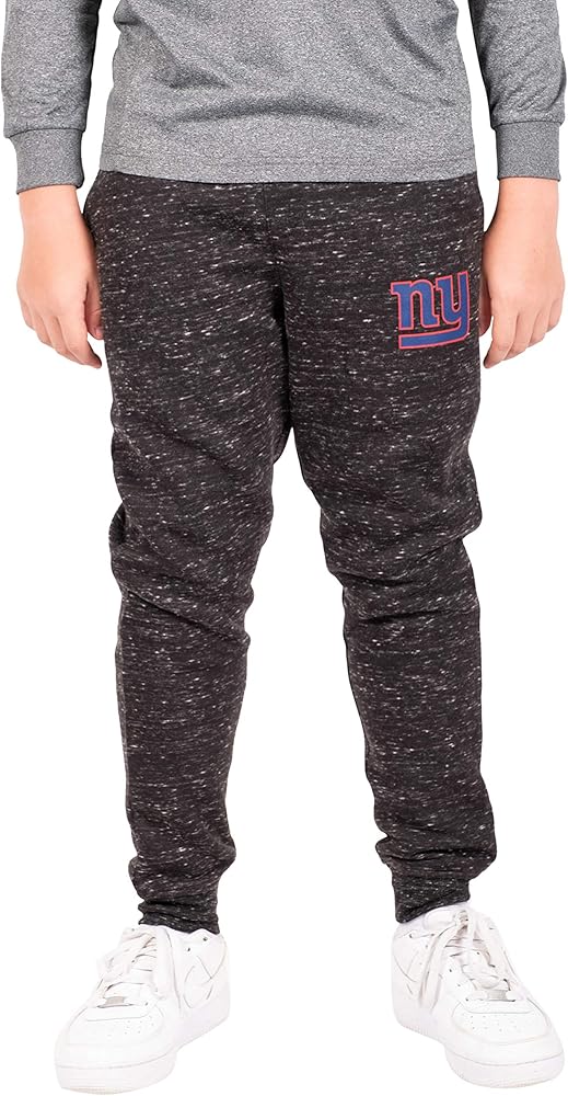 Ultra Game Boys' NFL Black Snow Fleece Jogger Sweatpants