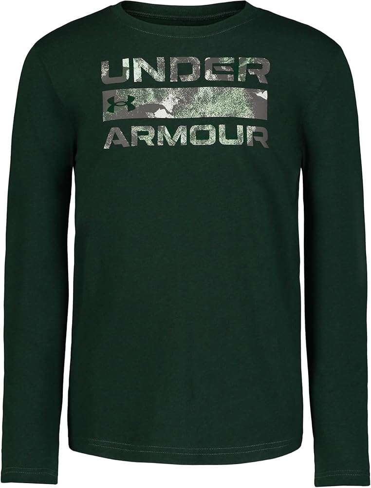 Under Armour Boys' Outdoor Long Sleeve Tee, Stylish Crew Neckline, Cute Full Fit