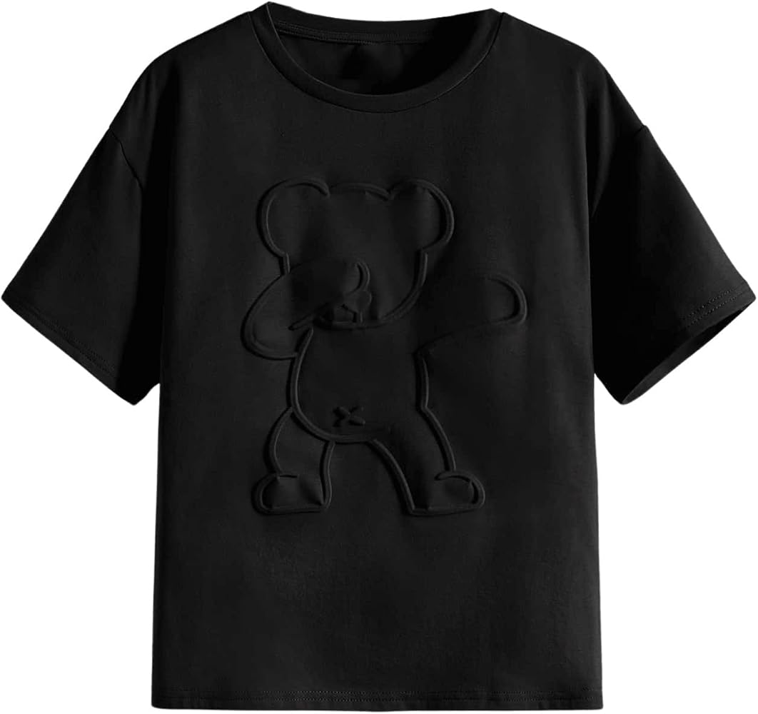 OYOANGLE Boy's Short Sleeve Crew Neck T-Shirt Cartoon Tee Top Trendy Summer Tees