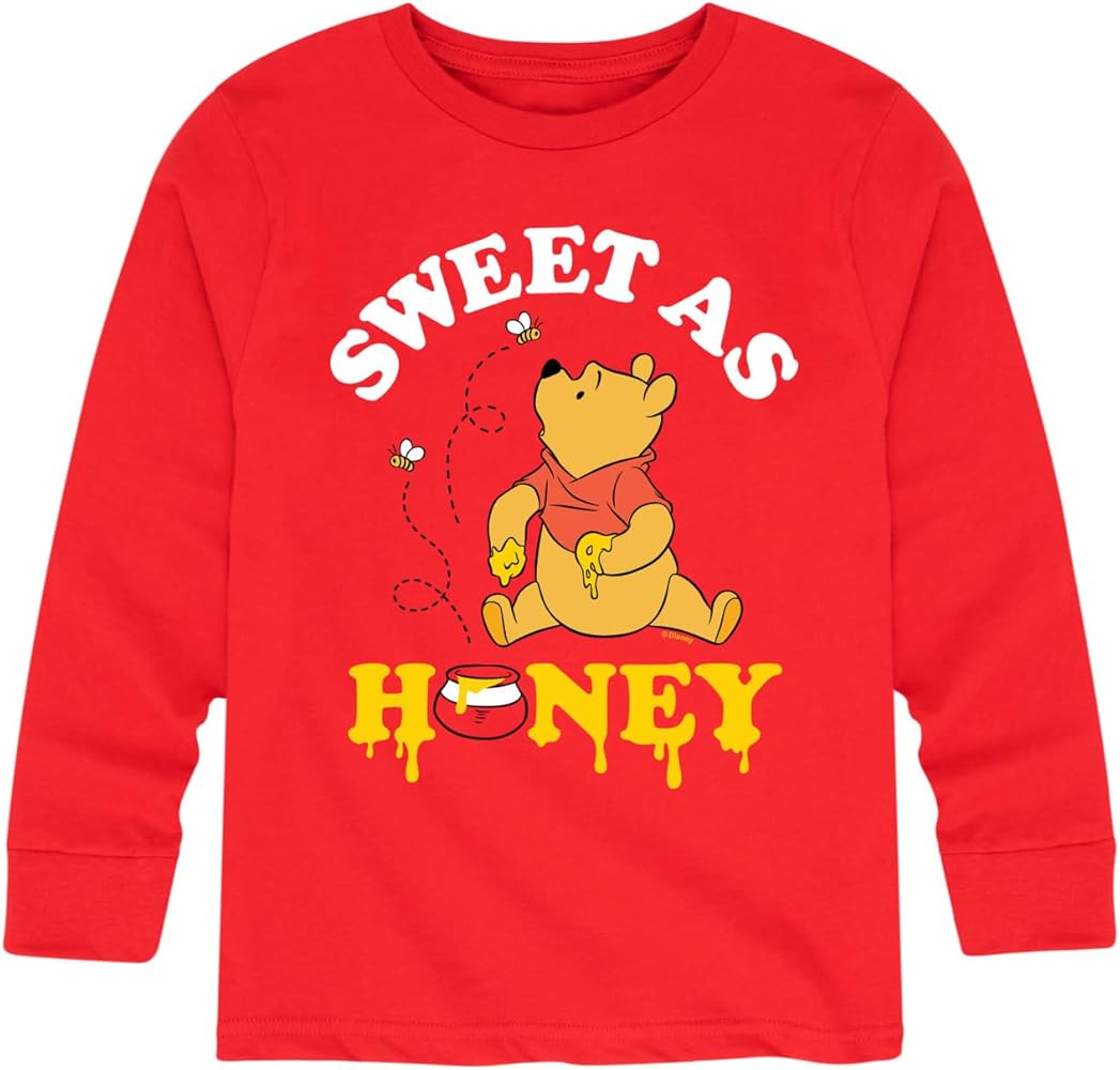 Disney Winnie The Pooh - Enjoying Honey - Sweet as Honey - Toddler and Youth Long Sleeve Graphic T-Shirt