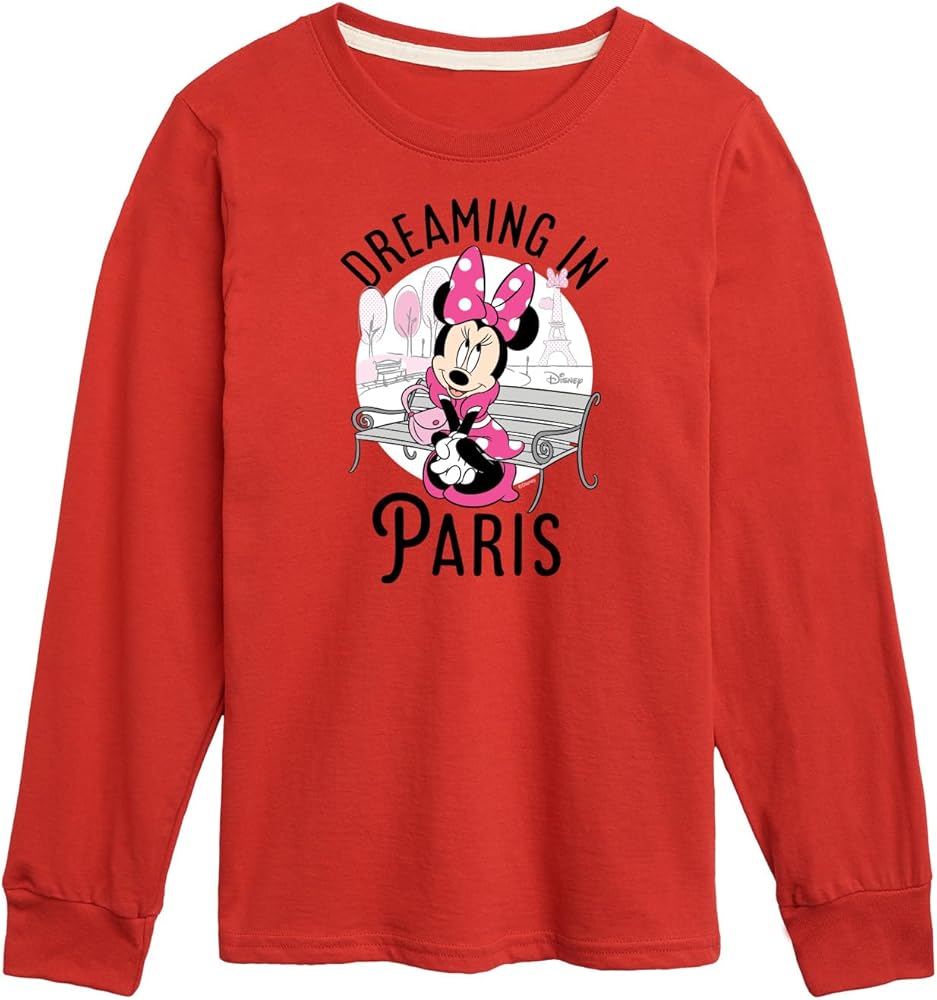 Disney Characters - Mickey & Friends - Minnie Dreaming in Paris - Toddler and Youth Long Sleeve Graphic T-Shirt