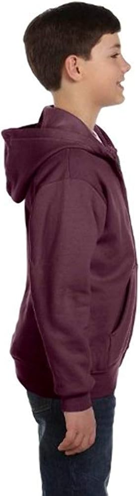 Hanes Youth ComfortBlend EcoSmart Full-Zip Hood 7.8 Oz Sweatshirt, Light Steel, L