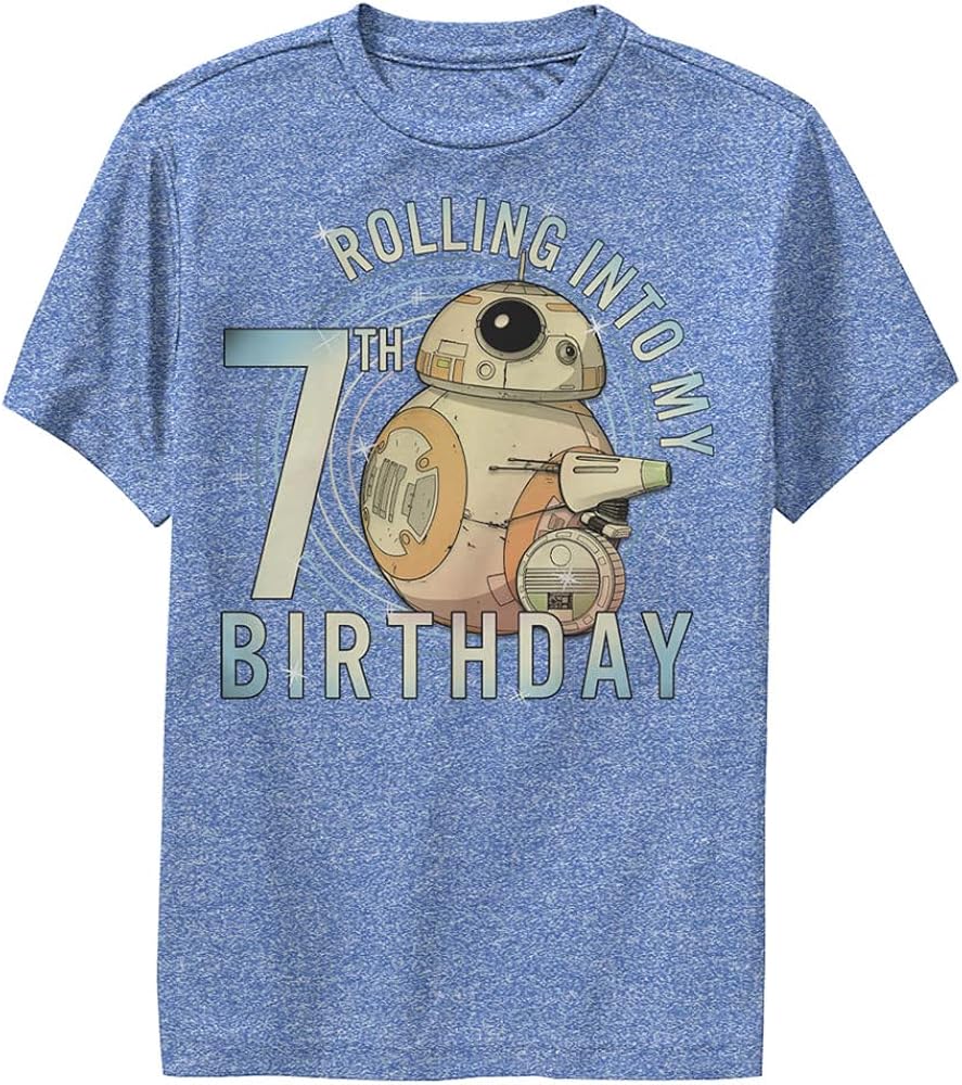 STAR WARS Rise of Skywalker Rolling Into My 7th Birthday Boys Short Sleeve Tee Shirt