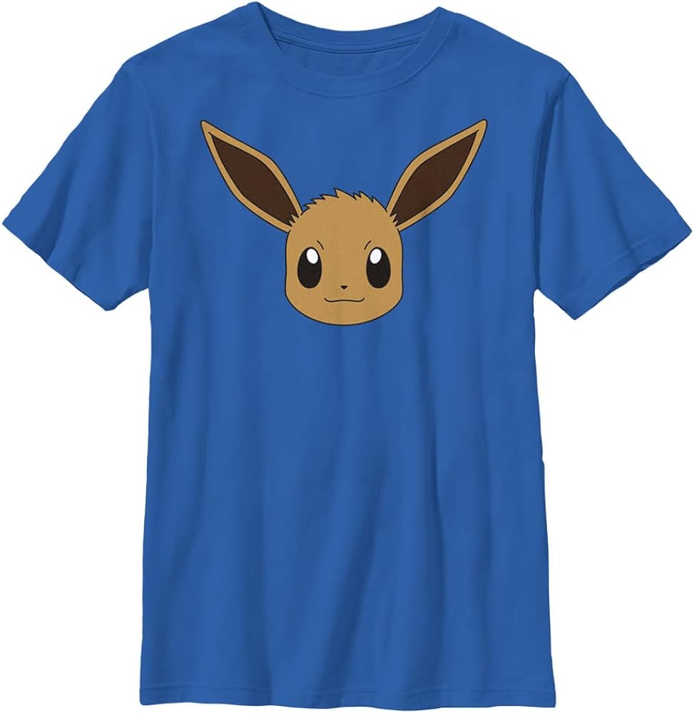 Pokemon Kids Eevee Face Boys Short Sleeve Tee Shirt