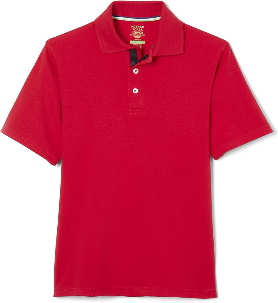 French Toast Kids' Adaptive Short Sleeve Polo Shirt | Hook and Loop Placket | Flat Seams