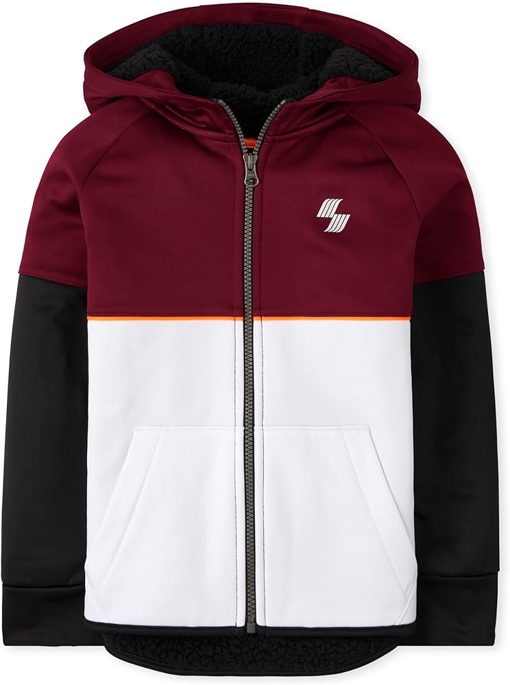 The Children's Place Boys' Colorblock Performance Zip Up Hoodie