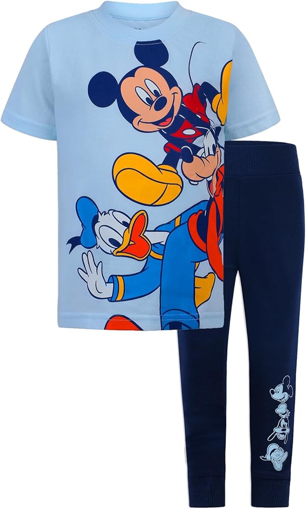 Disney Mickey Mouse Boys T-Shirt and Pants Set for Toddlers and Big Kids