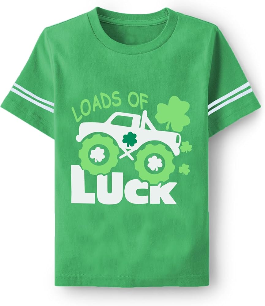 Boys St.Patrick's Day Shirt Toddler Kids Irish Outfit Load of Luck Clover T-Shirts Shamrock Graphic Tees Cotton Top 1-7T