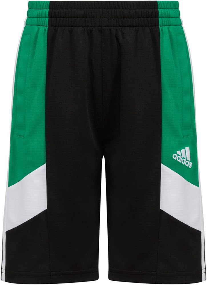 adidas Boys' Elastic Waistband Classic 3S Short, Black Green White, X-Large