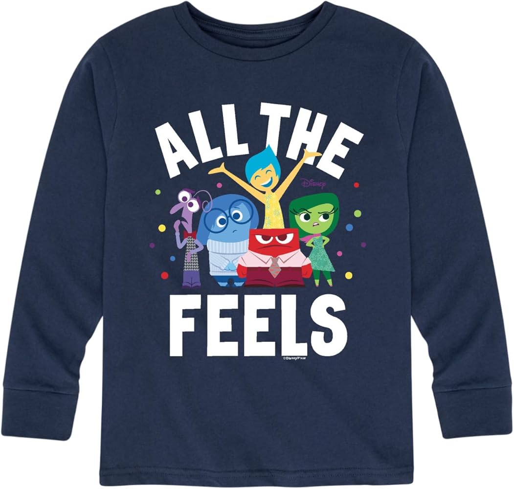 Disney Inside Out - All The Feels - Toddler and Youth Long Sleeve Graphic T-Shirt