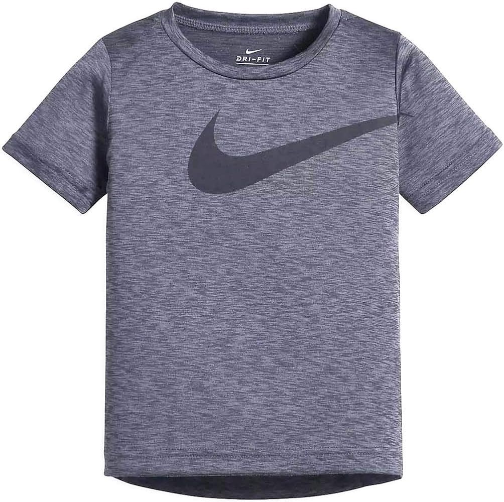 Nike Little Boy's (4-7) Dri-Fit Swoosh Graphic Top (6, Pure Plantinum Heather)