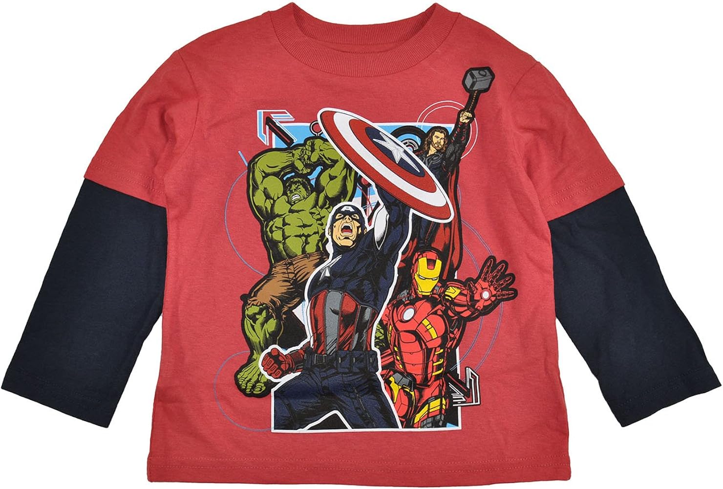 Marvel Avengers Little Boys L/S Red Printed Top