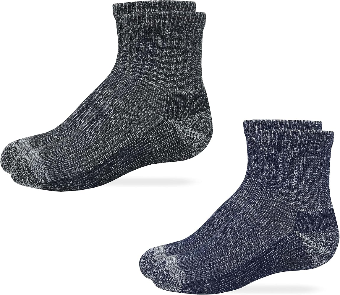 Wrangler Boys Full Cushion Mini Crew Quarter Socks 2 Pack