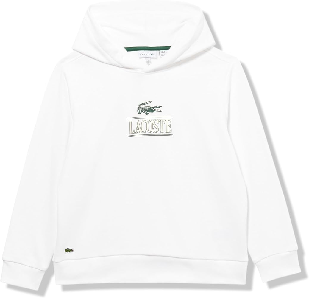 Lacoste Boys' Long Sleeve Medium Chest Graphic Hooded Sweatshirt