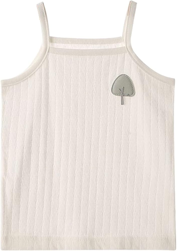 Summer Girl's Solid Cotton Blend Camisole Sleeveless Racerback Crop Tank Tops for Toddler Big Kid Toddler