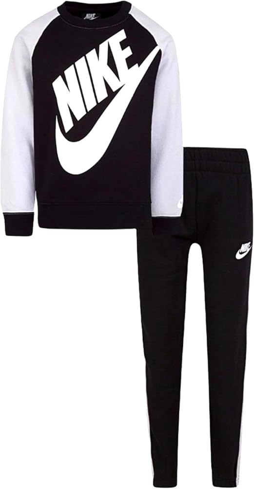 Nike Boys Big Logo Fleece Sweat Jogger 2-Piece Set, Black, 6