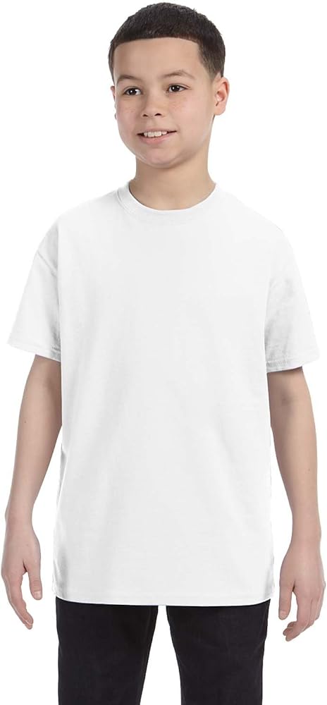 Gildan Boys Heavy Cotton T-Shirt(G500B)-White-L