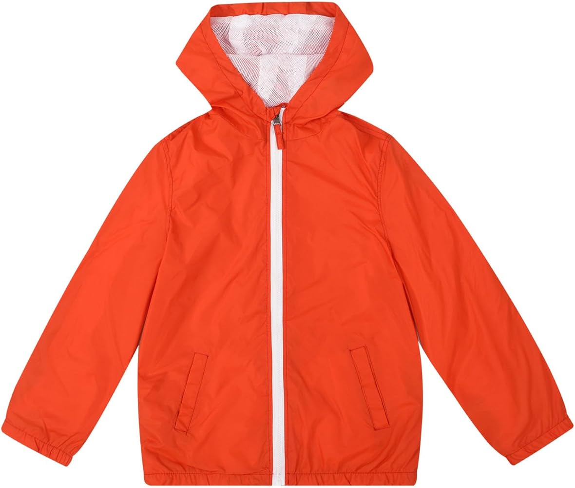 SNOW DREAMS Boys Waterproof Rain Jacket Windbreaker Lightweight Coat Kids Raincoat Outerwear