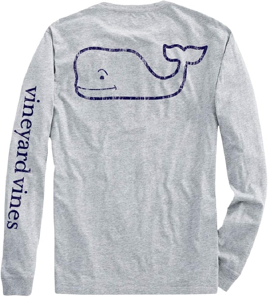 vineyard vines Kids' Long Sleeve Vintage Whale Pocket T-Shirt