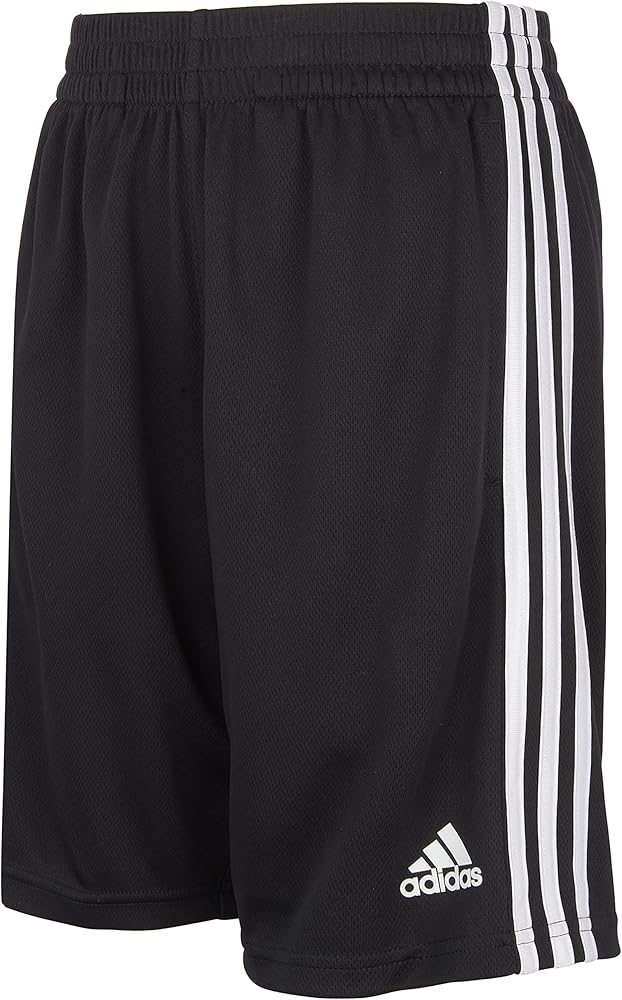 adidas Boys' Plus Size Adi Classic 3-Stripe Shorts, Black, Small Plus (8 Plus)