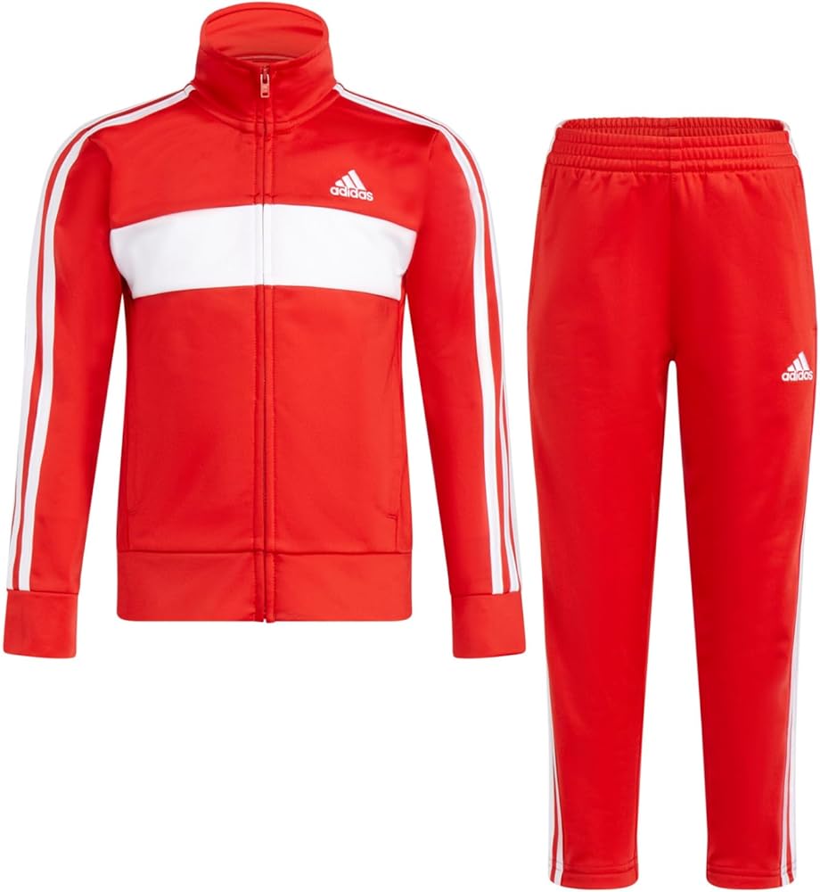 adidas Boys' 2 Piece Classic Tricot Track Set, Better Scarlet, 6