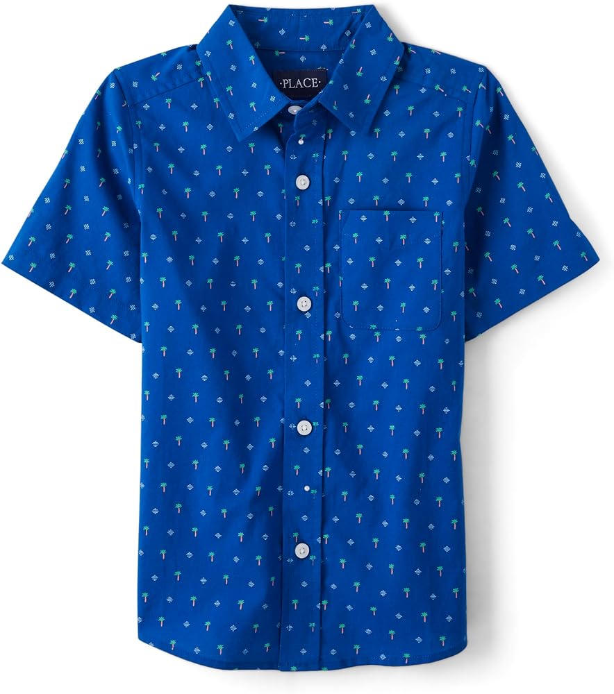 The Children's Place Boys' and Toddler Boys' Short Sleeve Button Down Shirt