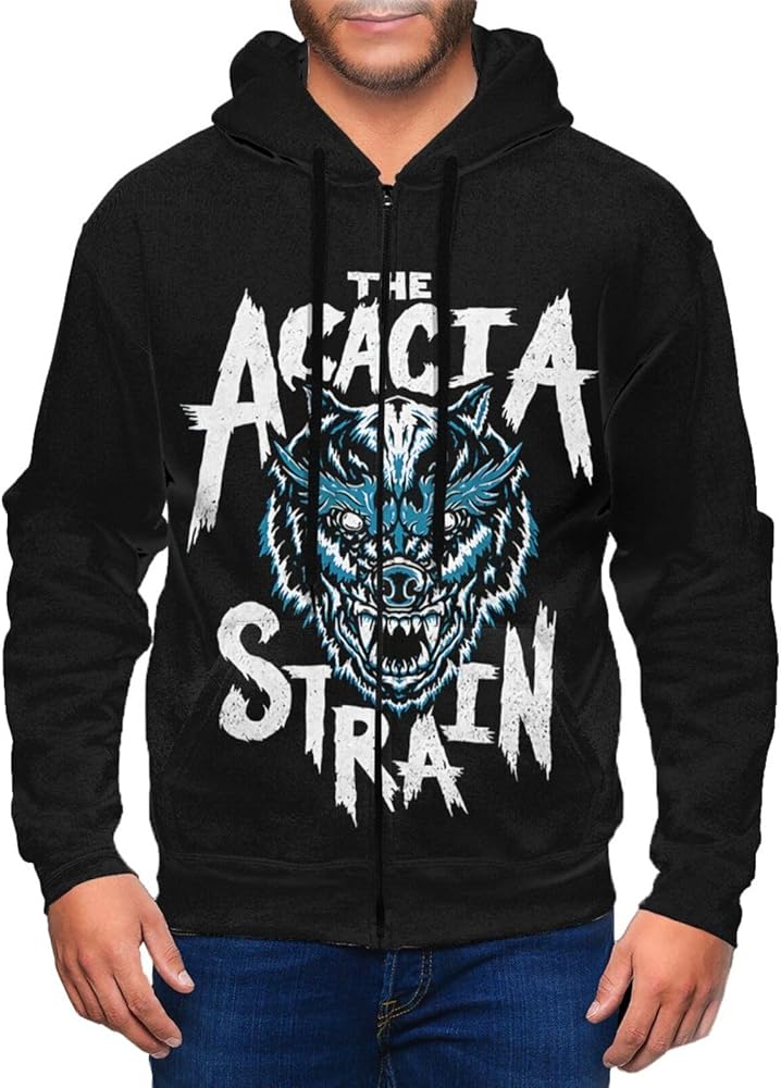 The Acacia Strain Men'S Hoodie Fashion Full Zip Pullover Winter Long Sleeve Zipper Sweatshirt