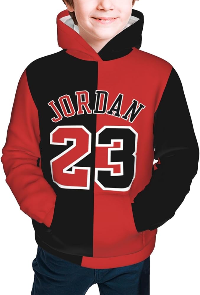 Basketball Fans 23 Jordan Boys Girls Fashion Hooded Sweater Hoodie With Pocket Sweatshirt