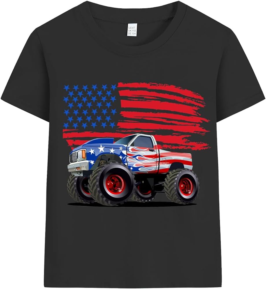 DDSOL Boys 4th of July Shirts American Flag T-Shirts Kids Patriotic Independence Day Memorial Day Tops Tees 3-10 Years