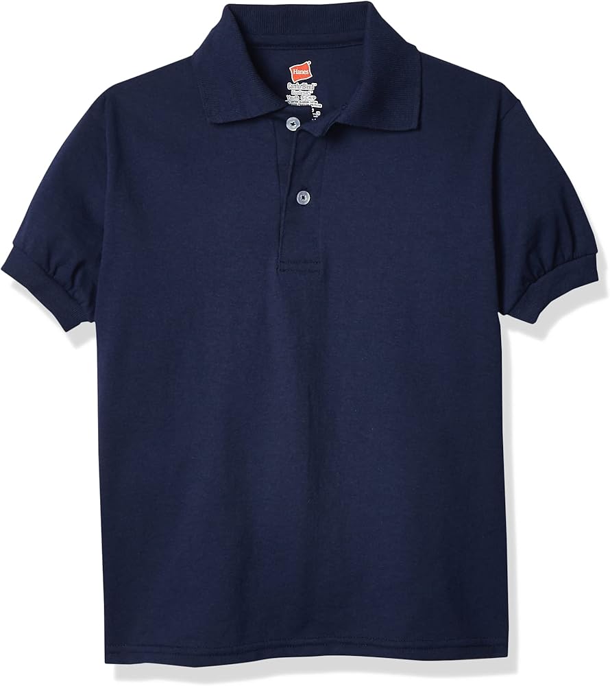 Hanes Boys Short Sleeve Eco Smart Jersey Polo