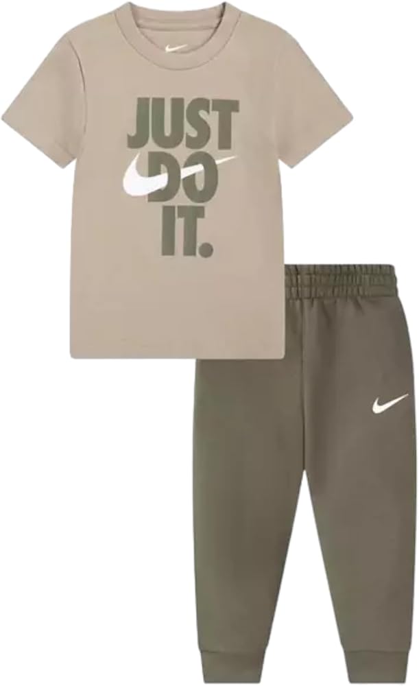 Nike boys Short Sleeve Shirt and Jogger Set, Durable Stretch and Lightweight (O(86L307-E6F) G, 6)