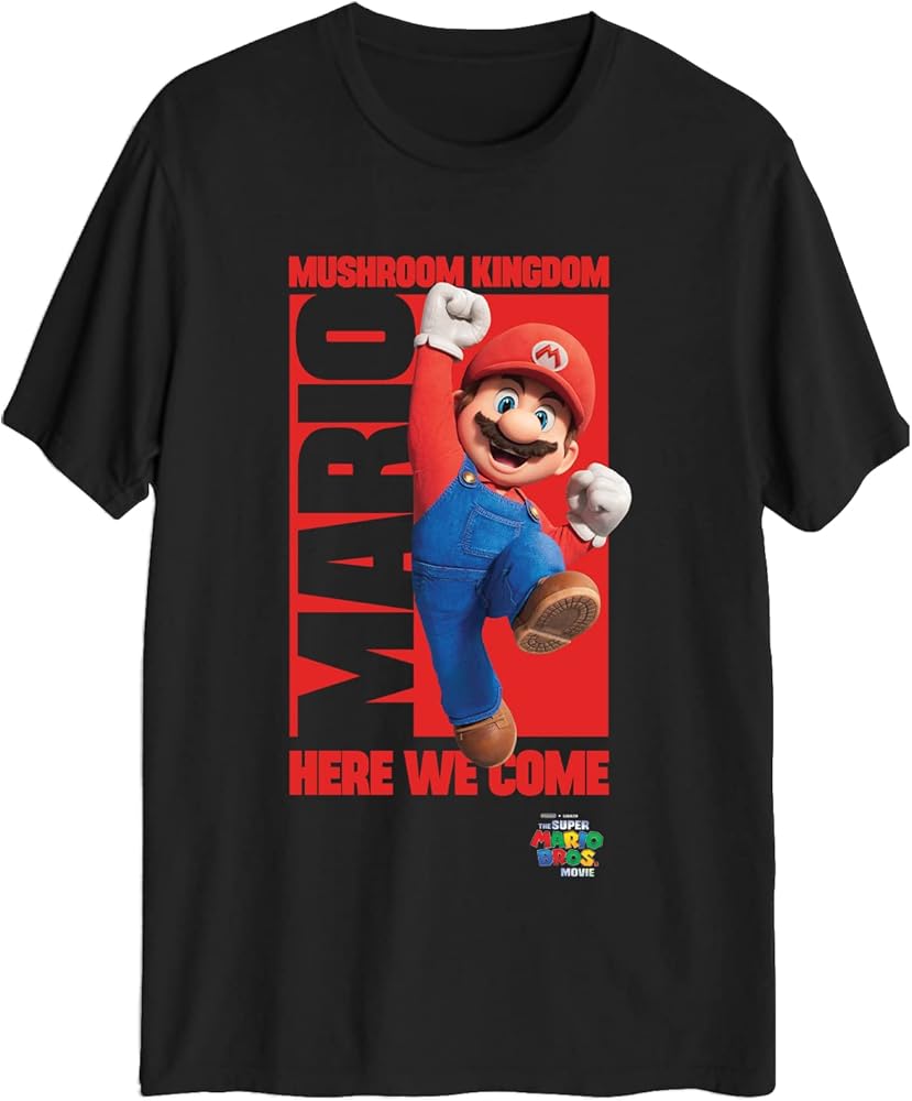 Nintendo Super Mario Bros. Movie Mushroom Kingdom Here We Come Kid's Short Sleeve T-Shirt