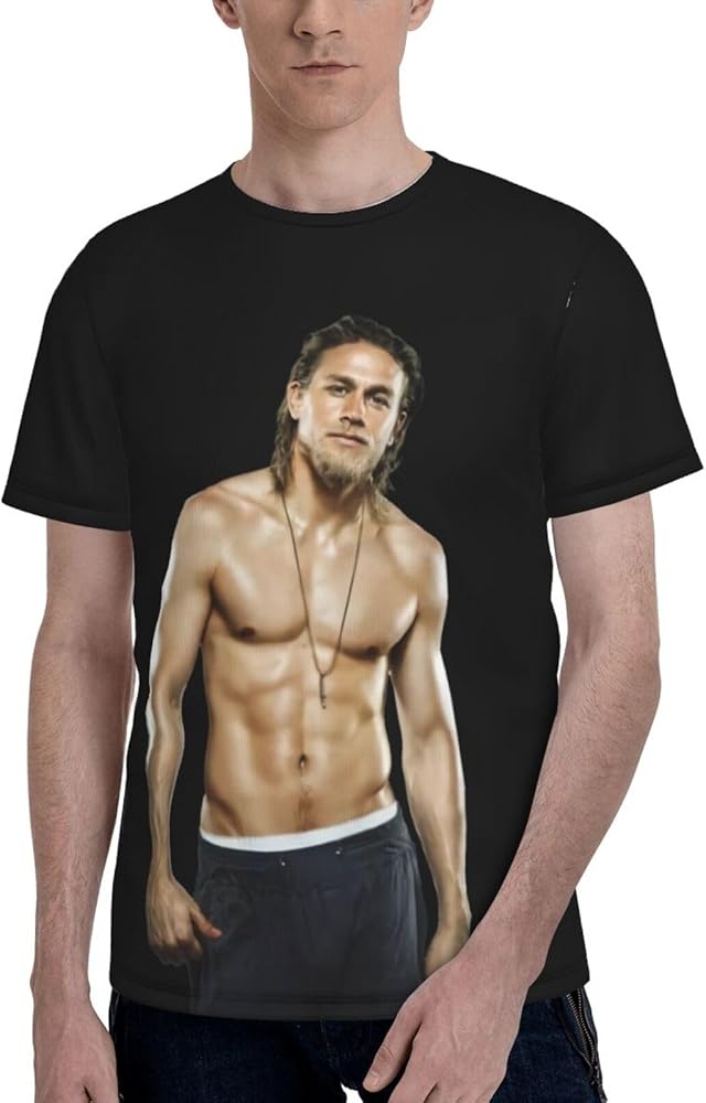 Charlie Hunnam T Shirt Boys Summer Fashion Casual Crew Neck Short Sleeve Cotton Tee Top