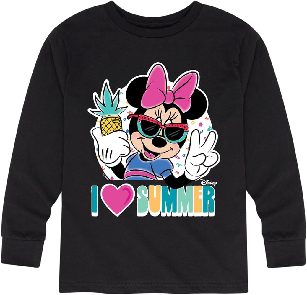 Disney Mickey & Friends - I Heart Summer - Toddler and Youth Long Sleeve Graphic T-Shirt