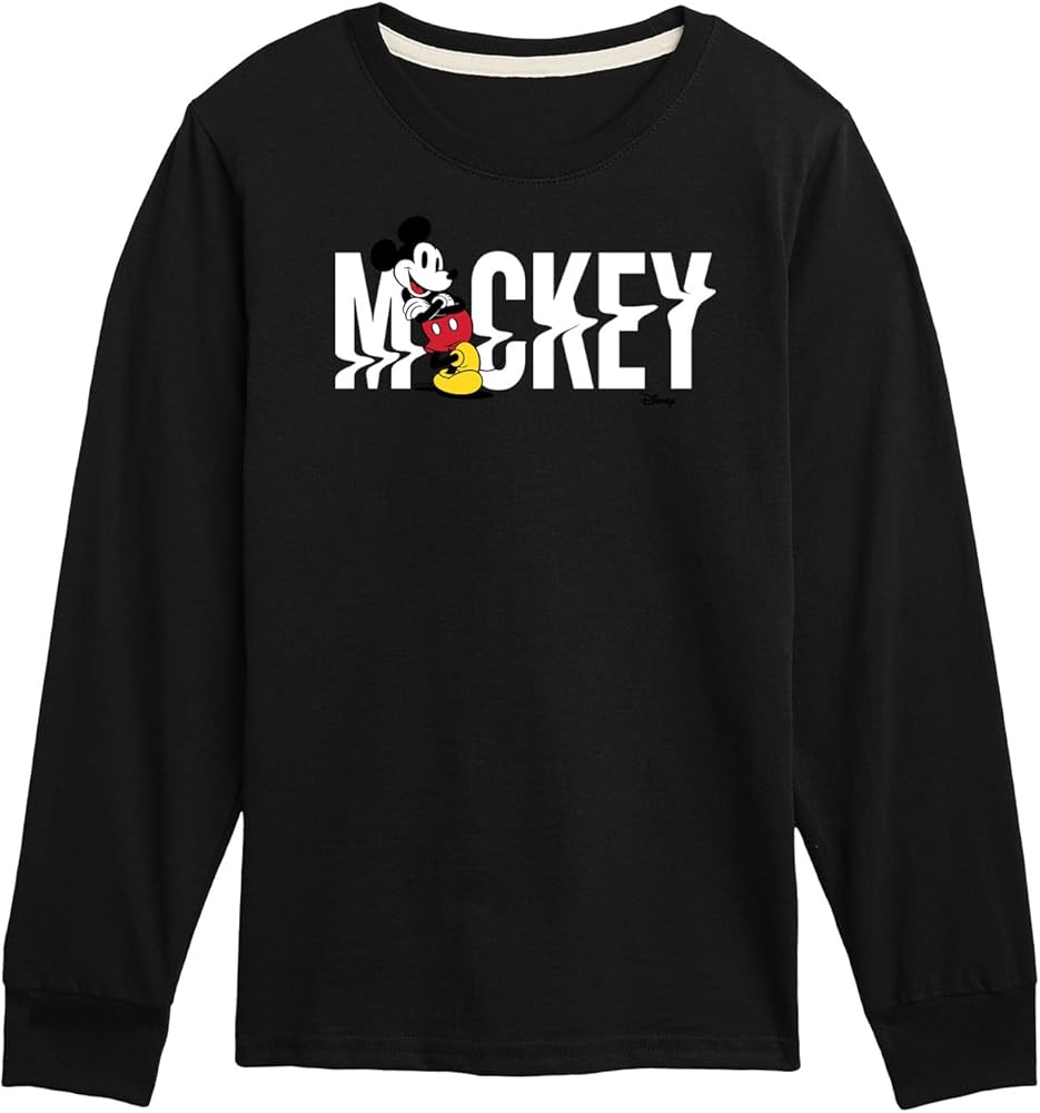 Disney Characters - Mickey & Friends - Name Glitch - Toddler and Youth Long Sleeve Graphic T-Shirt