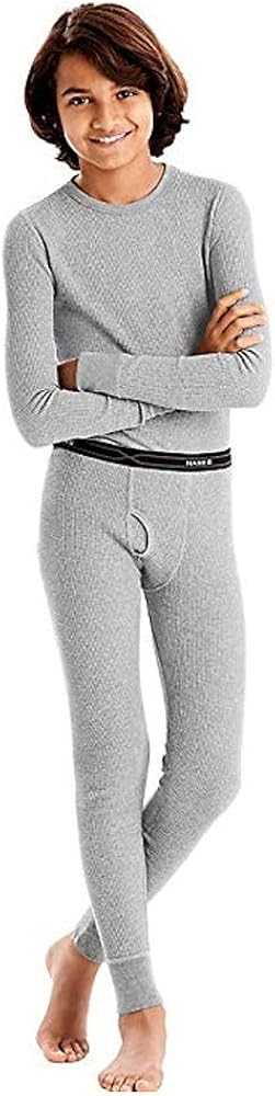 Hanes - Boy's X-Temp Ultimate Thermal Underwear Set, Heathered Grey 41069-X-Small