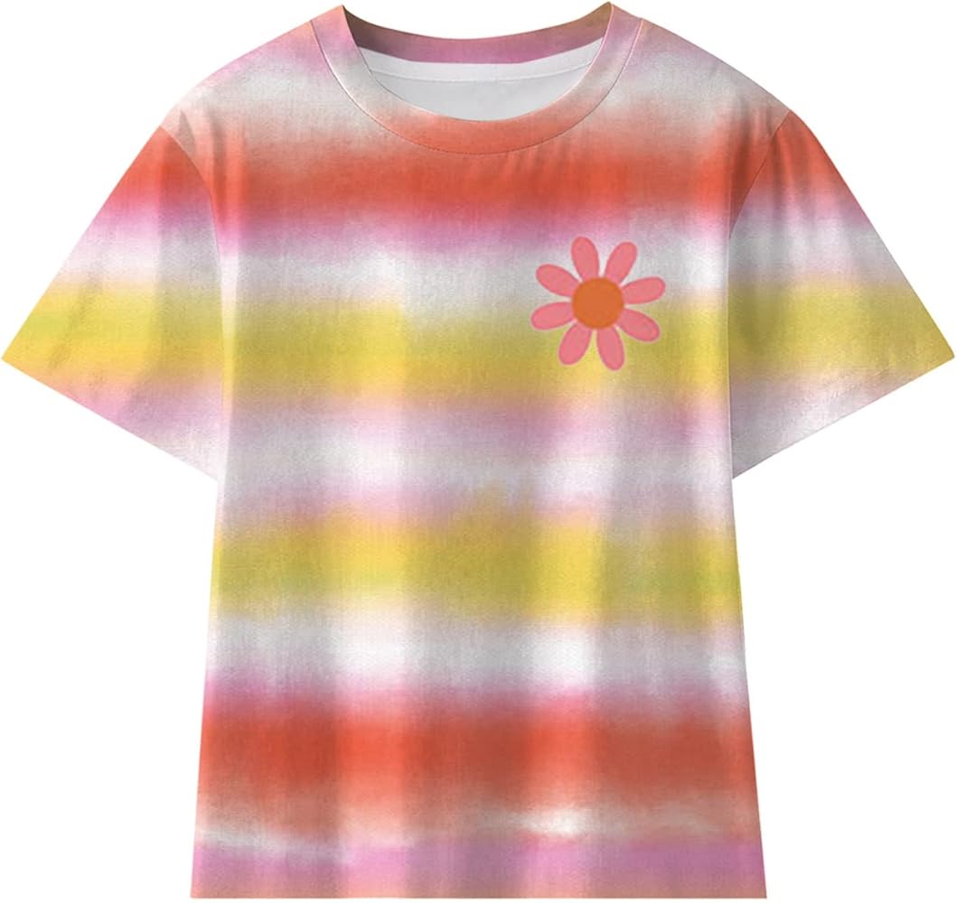 Toddler Girl Boy T Shirt Cute Tie Dye Print T-Shirt Short Sleeve Tee Tops Summer Casual Tops