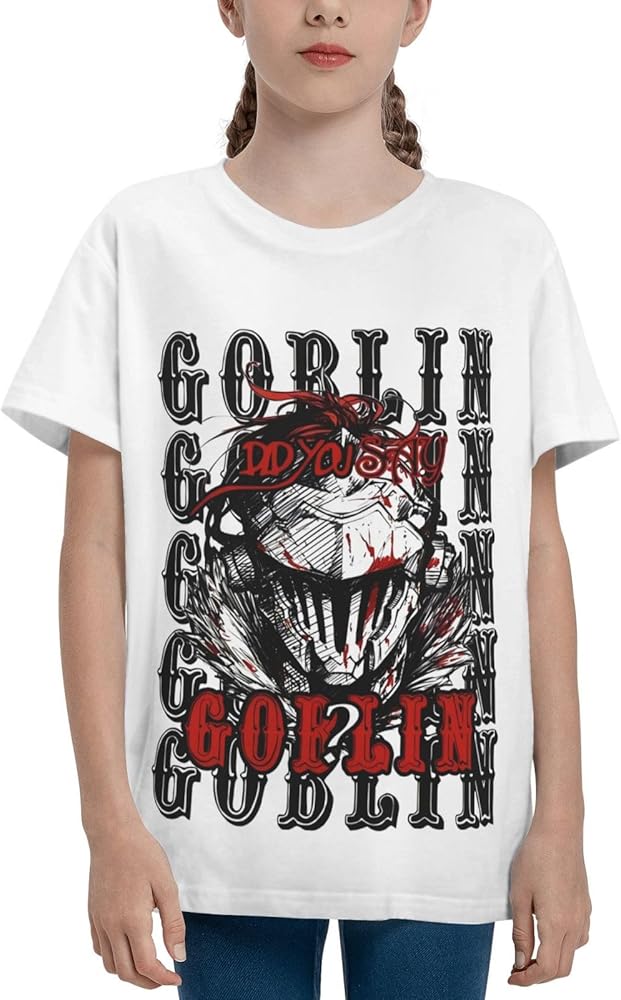 Anime Goblin Slayer Shirt Boys Girls Round Neck Short Sleeve Cotton Tees